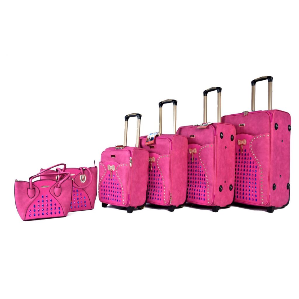 Araki Luggage 7 Pieces Set Pink AL1005