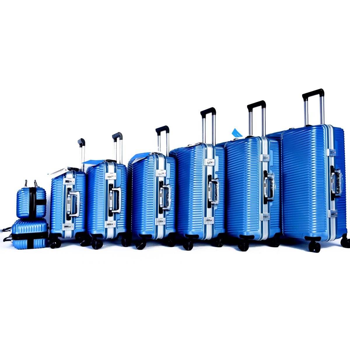 Aluminium Luggage 8 Pieces Set Blue Color
