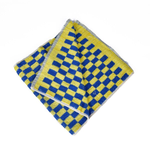 Saloon Towel - Yellow and Blue Color 26"x13" 100% Cotton