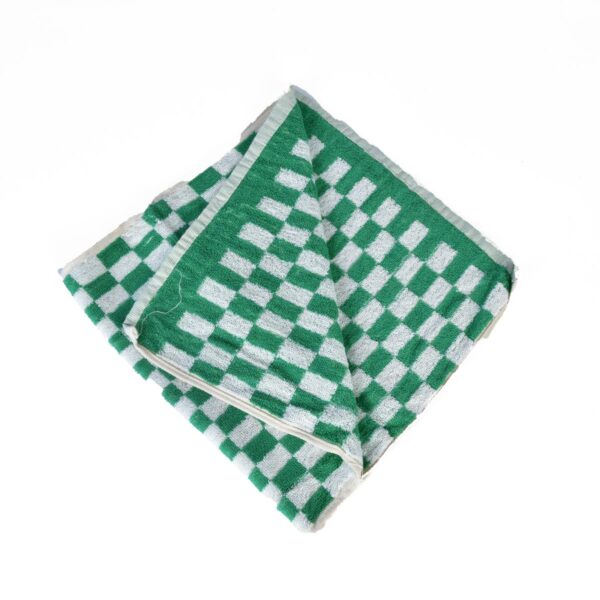 Saloon Towel - Green and White Color 26"x13" 100% Cotton
