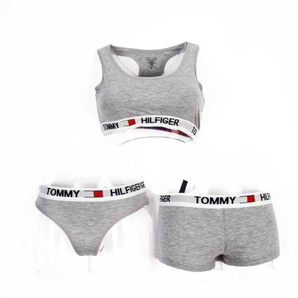 Tommy Hilfiger Modern Cotton Sport Wear Bralette + Thong +Short