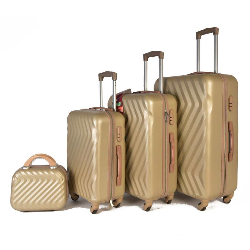White Sea Luggage 4 Pieces Set Gold Color